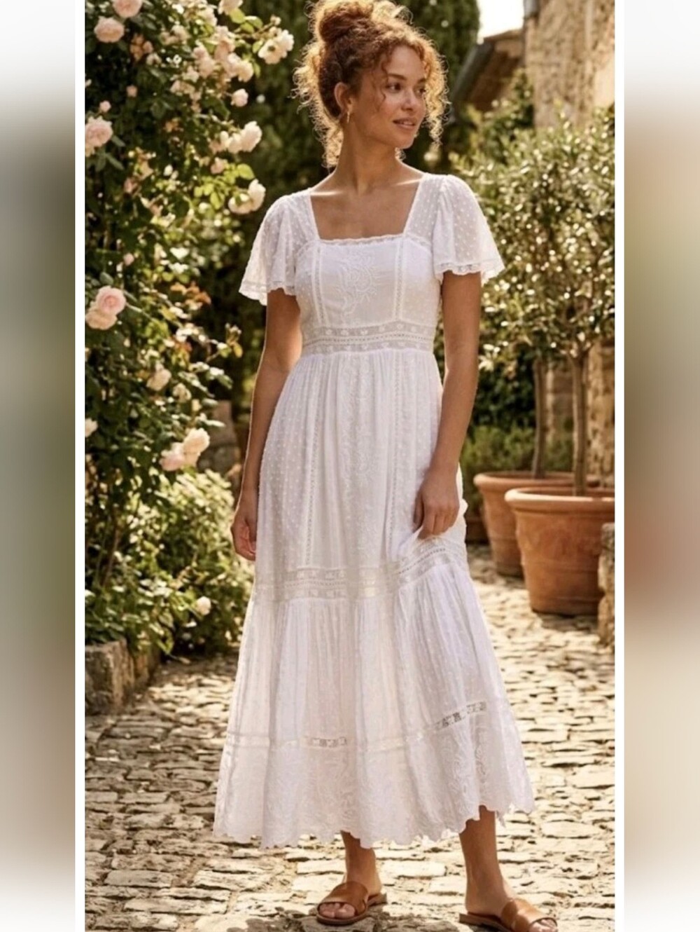 Love Shack Fancy Norma Dress Off-White Size 4.